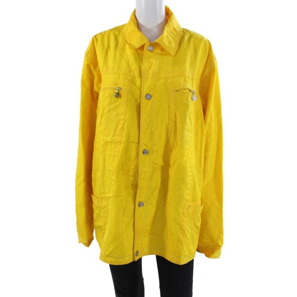Gianni Versace Mens Windbreaker Yellow 70% Nylon Size S